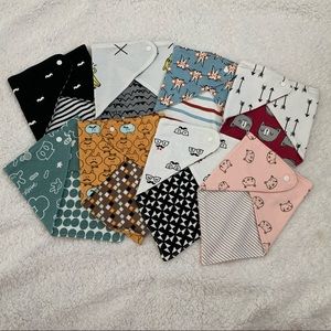 8pcs Handmade Reversible Unisex Baby Bibs NEW